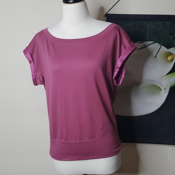 Nike Dri-Fit Off the Shoulder Top - Picture 1 of 9